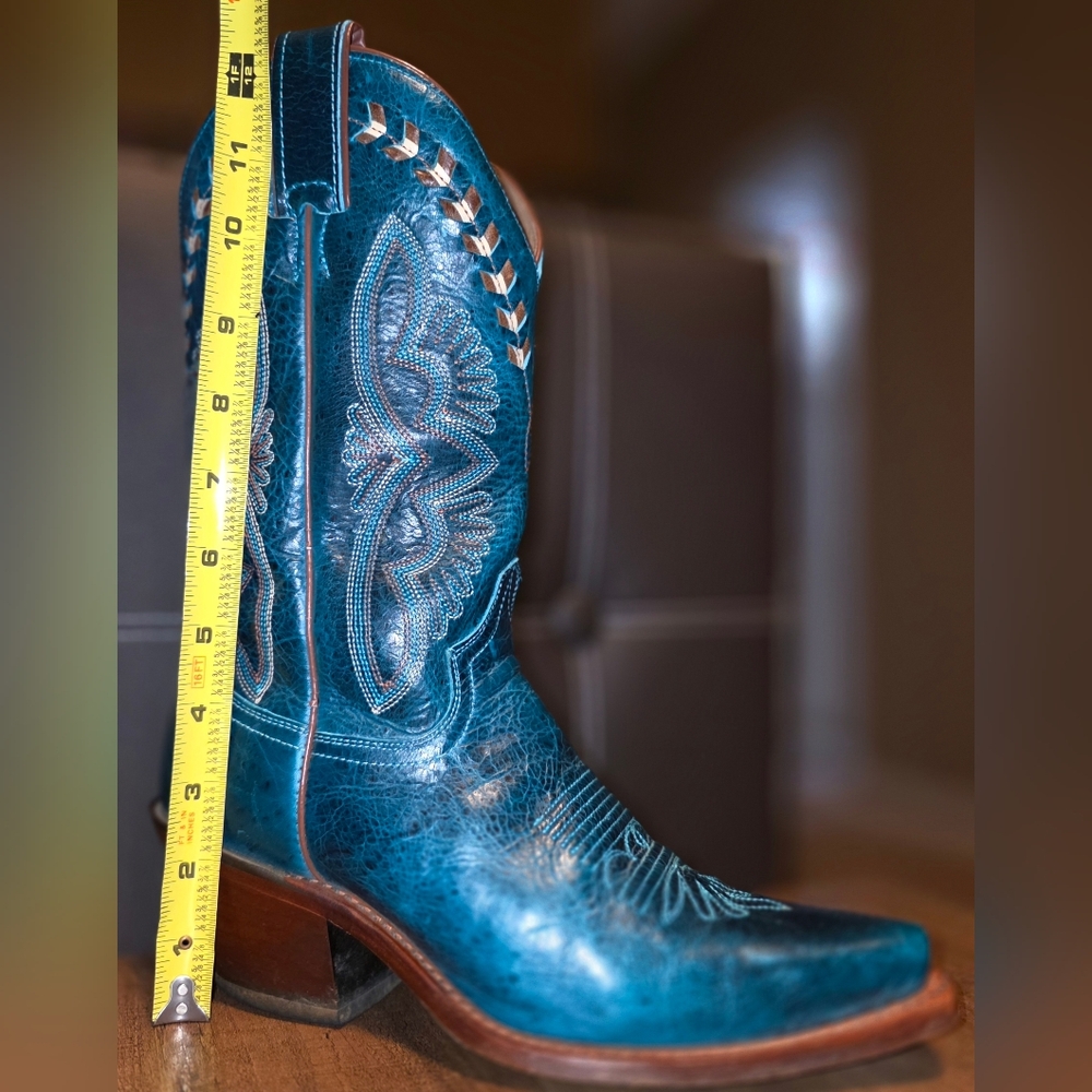 WOMENS, Justin, Western Boots in Turquoise - Picture 8 of 10